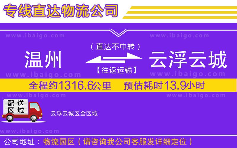 溫州到云浮云城區(qū)貨運公司