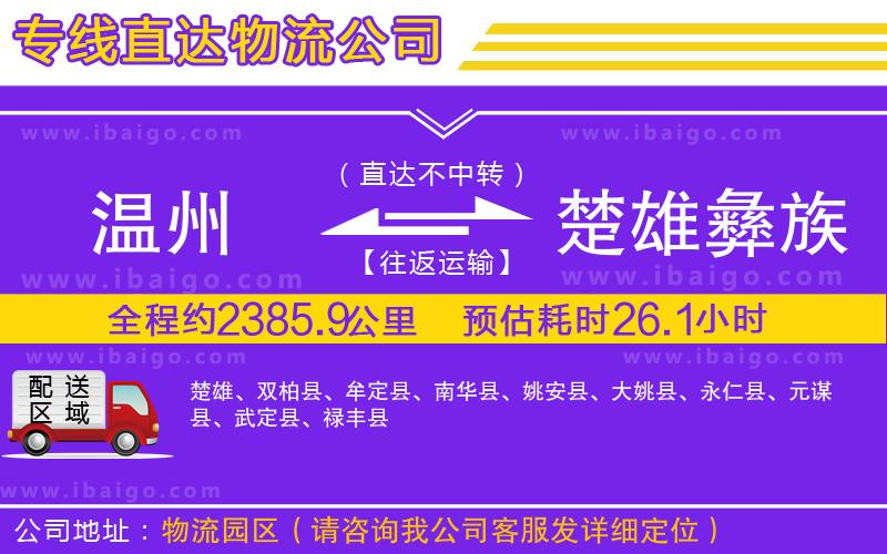 溫州到楚雄彝族自治州貨運(yùn)專(zhuān)線(xiàn)