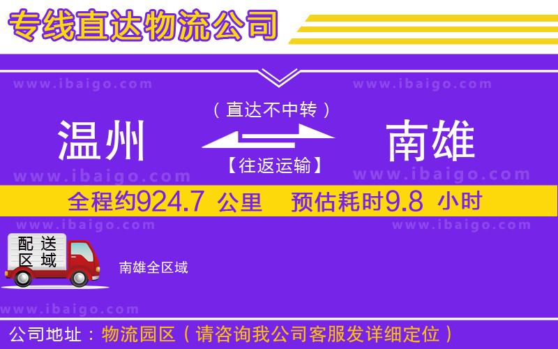 溫州到南雄物流專(zhuān)線(xiàn)