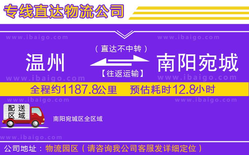 溫州到南陽(yáng)宛城區(qū)貨運(yùn)專(zhuān)線