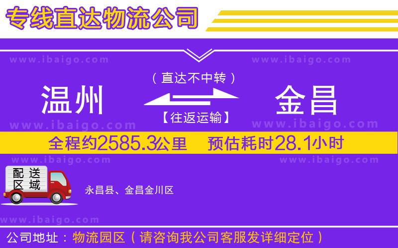 溫州到金昌貨運(yùn)專線