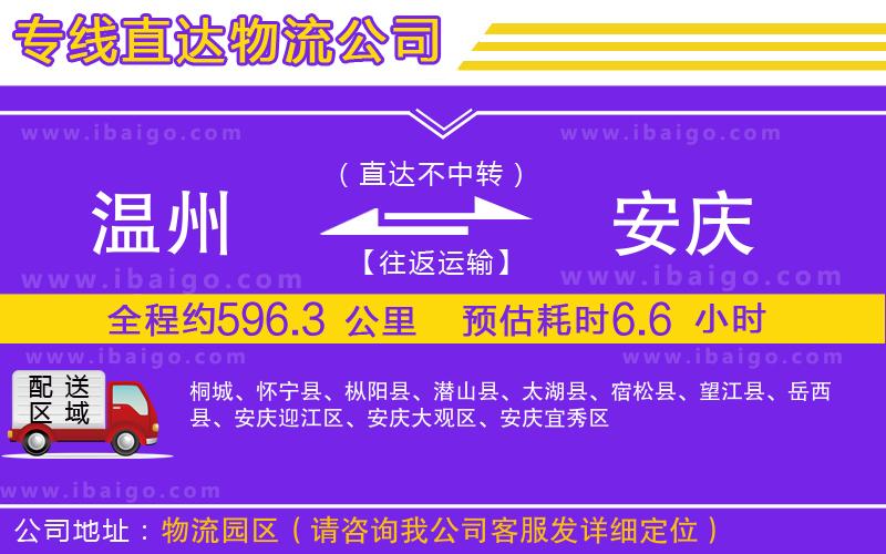 溫州到安慶貨運(yùn)公司