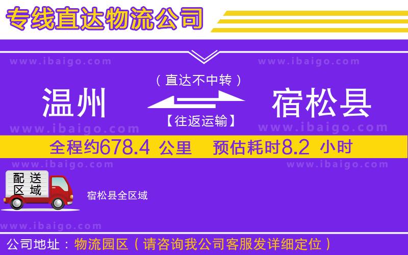 溫州到宿松縣貨運專線