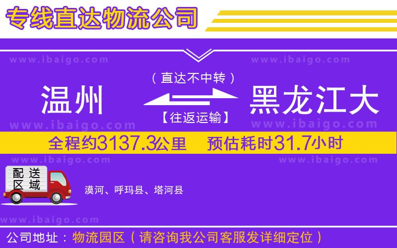 溫州到黑龍江大興安嶺地區(qū)貨運(yùn)公司