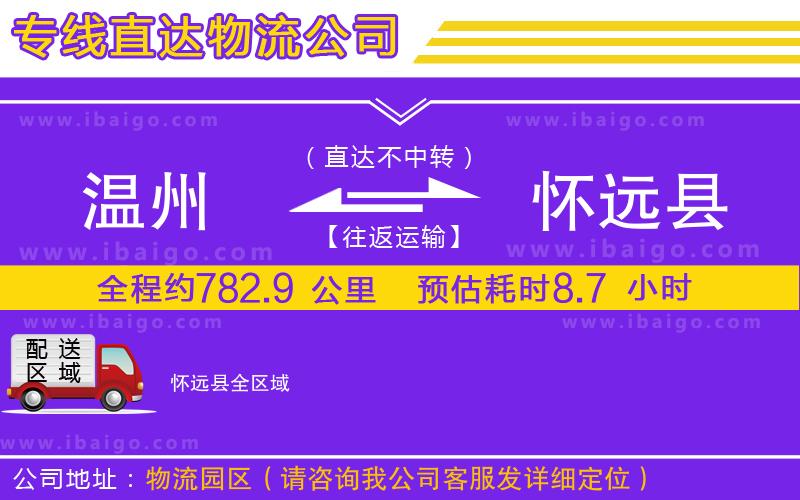 溫州到懷遠縣貨運專線