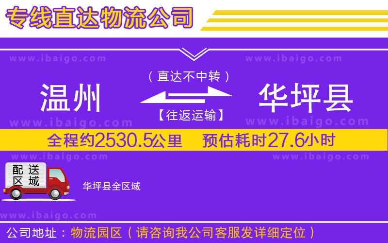 溫州到華坪縣貨運專線