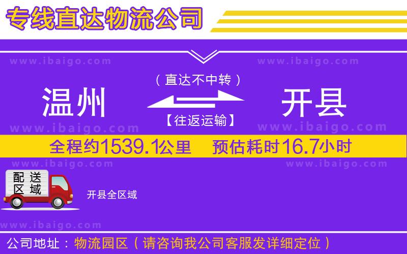 溫州到開(kāi)縣貨運(yùn)專(zhuān)線