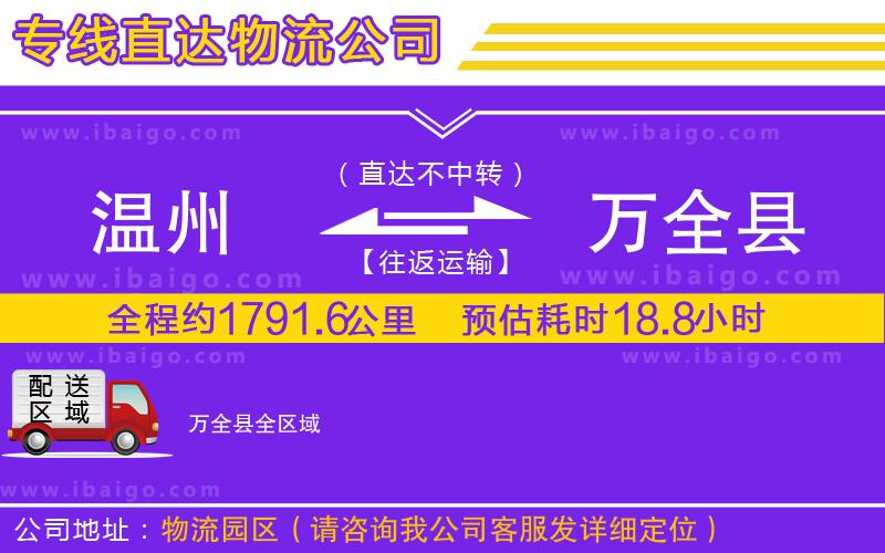 溫州到萬(wàn)全縣物流
