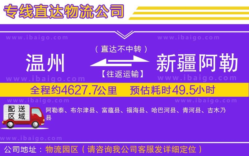 溫州到新疆阿勒泰地區(qū)貨運(yùn)公司