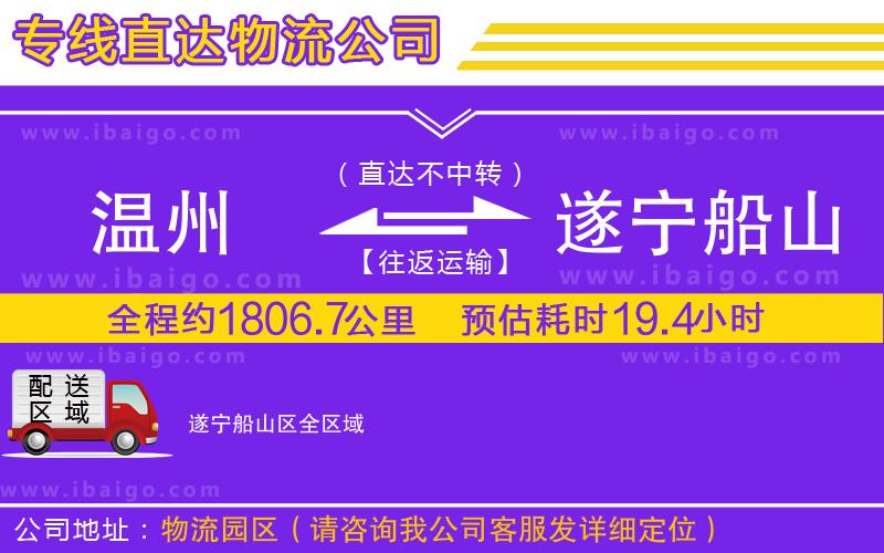 溫州到遂寧船山區(qū)物流