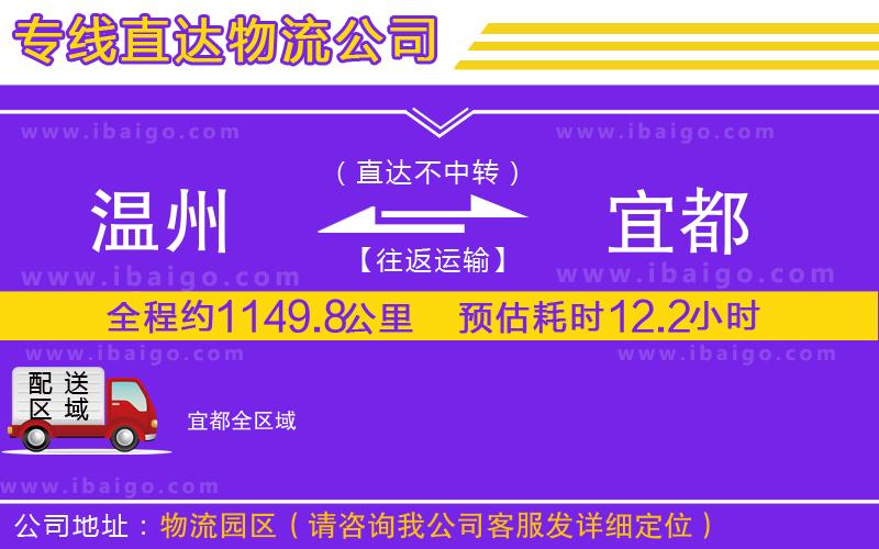溫州到宜都貨運